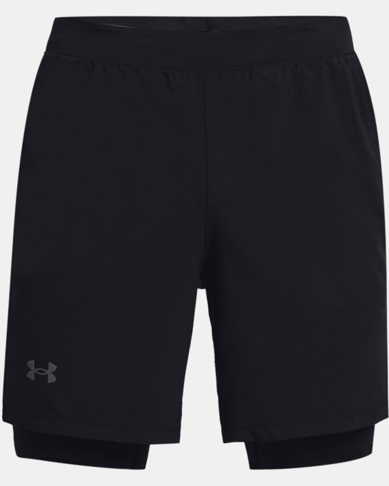 Men's UA Launch Run 2-in-1 Shorts in Black image number 8